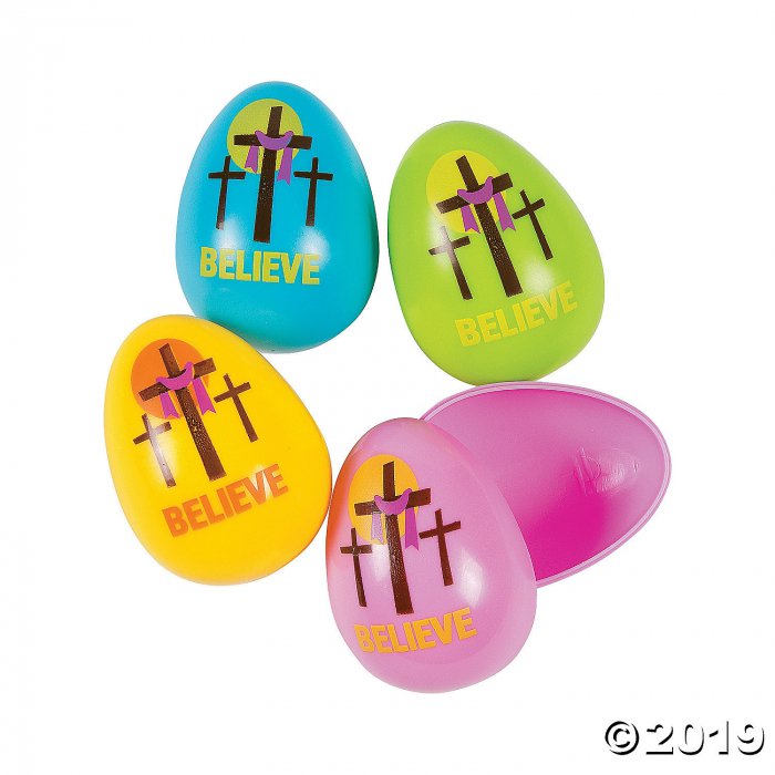 Three Cross Plastic Easter Eggs - 24 Pc.