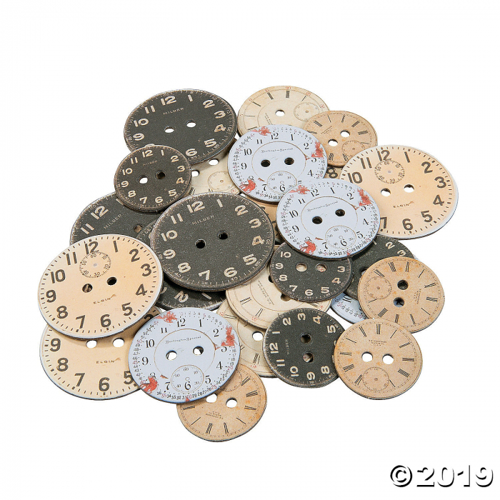 Clock Cardboard Buttons (24 Piece(s))