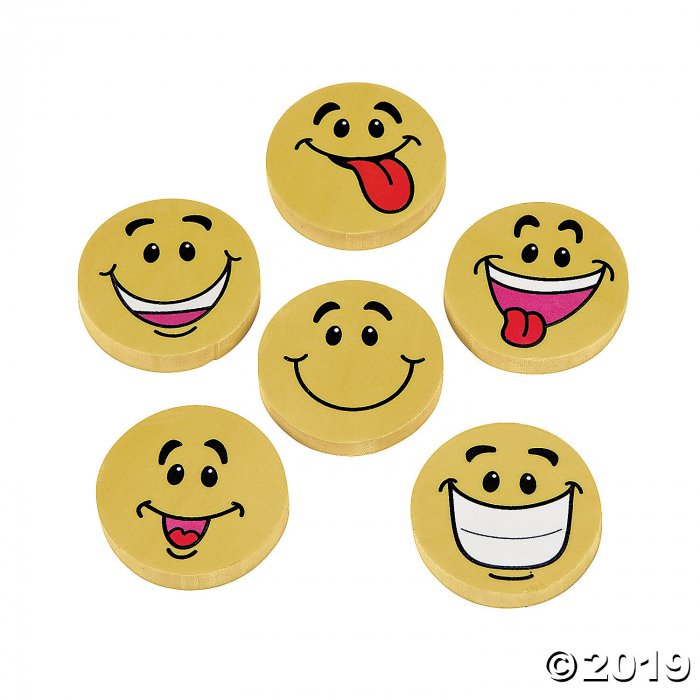 Large Smile Face Erasers (48 Piece(s))