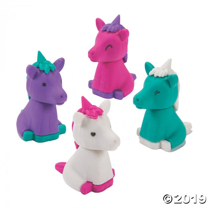 3D Unicorn Erasers (24 Piece(s))