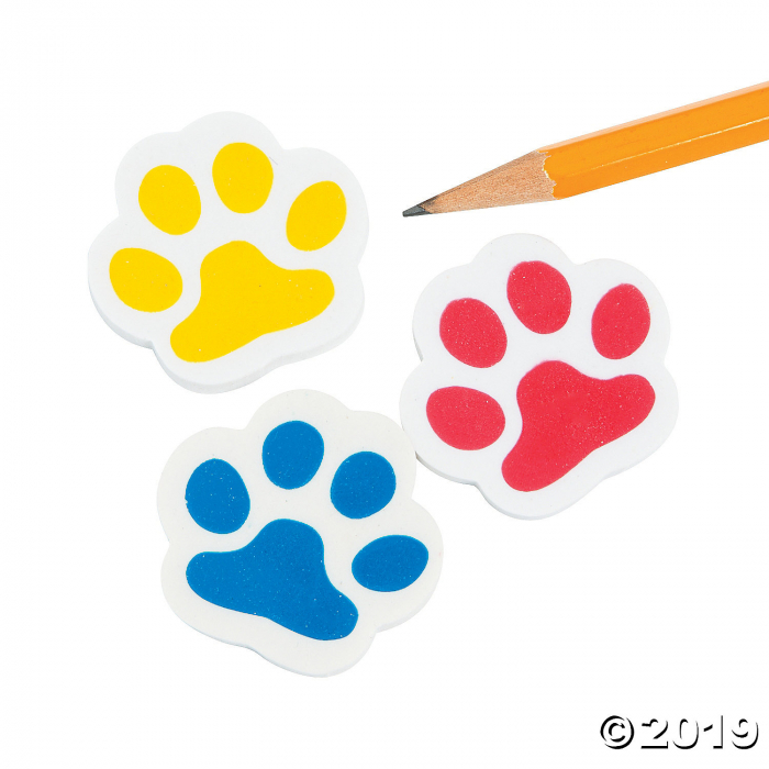 Paw Print Erasers (24 Piece(s))