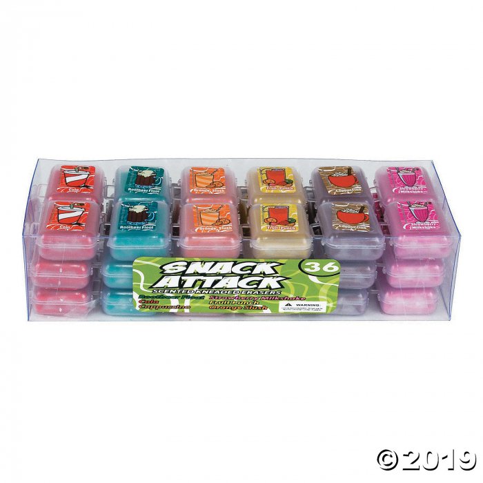 Snack Attack Scented Kneaded Erasers (36 Piece(s)) | GlowUniverse.com