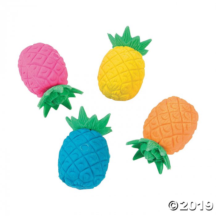 Bright Pineapple Erasers (24 Piece(s))