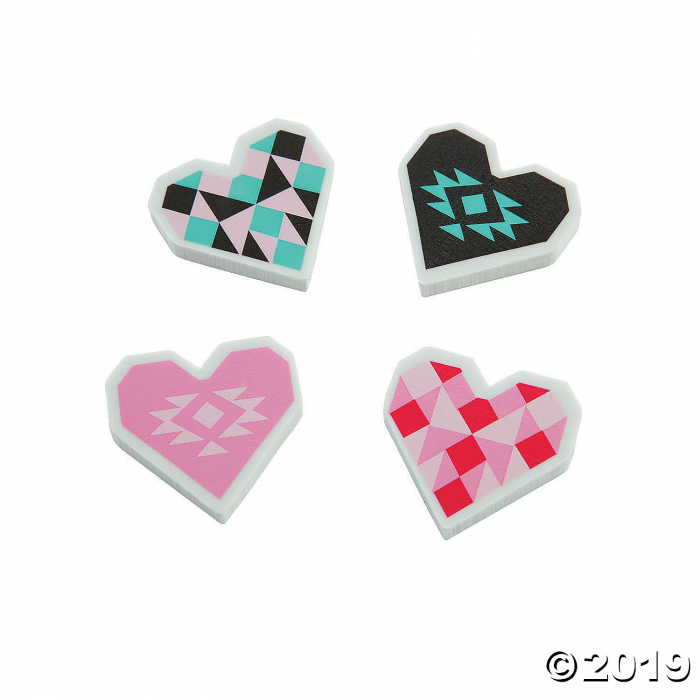 Valentine's Day Geo Print Erasers (24 Piece(s)) Valentine's Day Geo Print Erasers (24 Piece(s))