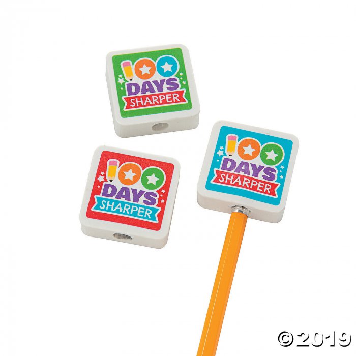 100th Day of School Pencil Top Erasers (24 Piece(s))