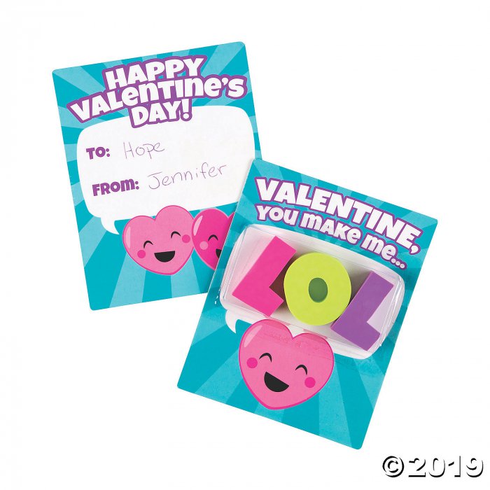 Valentine Letter Erasers (Per Dozen)