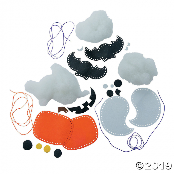 Plush Halloween Lacing Craft Kit (Makes 12)