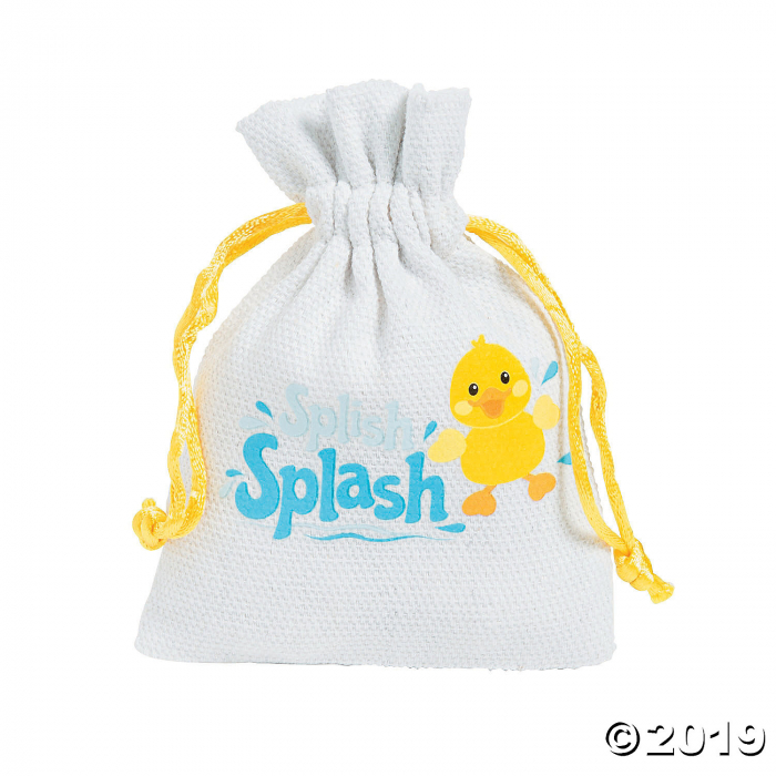 Rubber Ducky Baby Shower Mini Drawstring Treat Bags (Per Dozen)