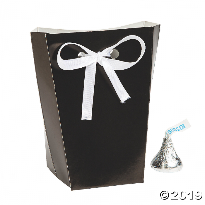 Small Black Favor Boxes with Ribbon (24 Piece(s)) Small Black Favor Boxes with Ribbon (24 Piece(s))