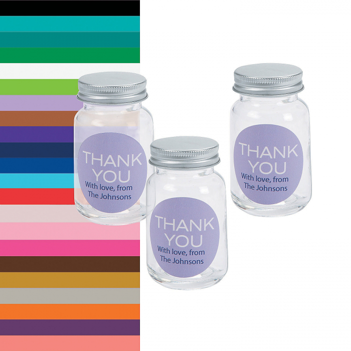 Personalized Thank You Mini Mason Jar Favors (Per Dozen)