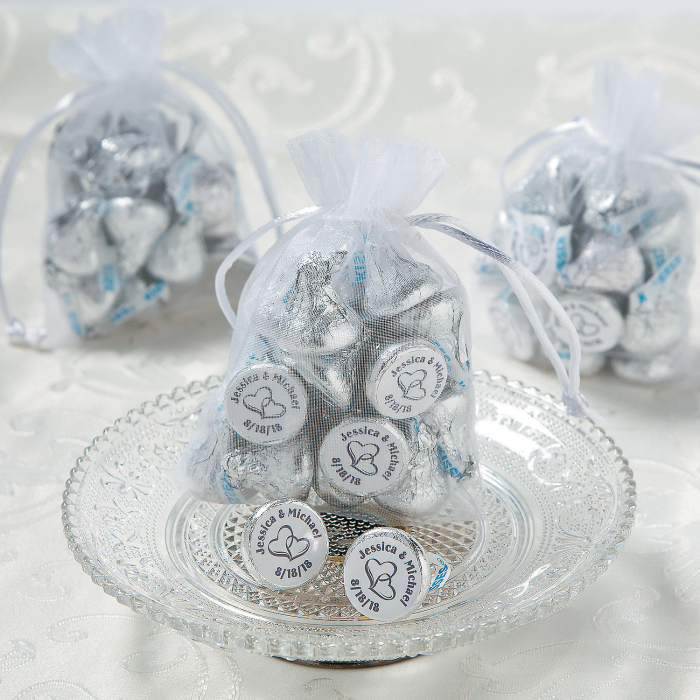 Two Hearts Personalized Stickers for Hershey's® Kisses® (60 Piece(s))