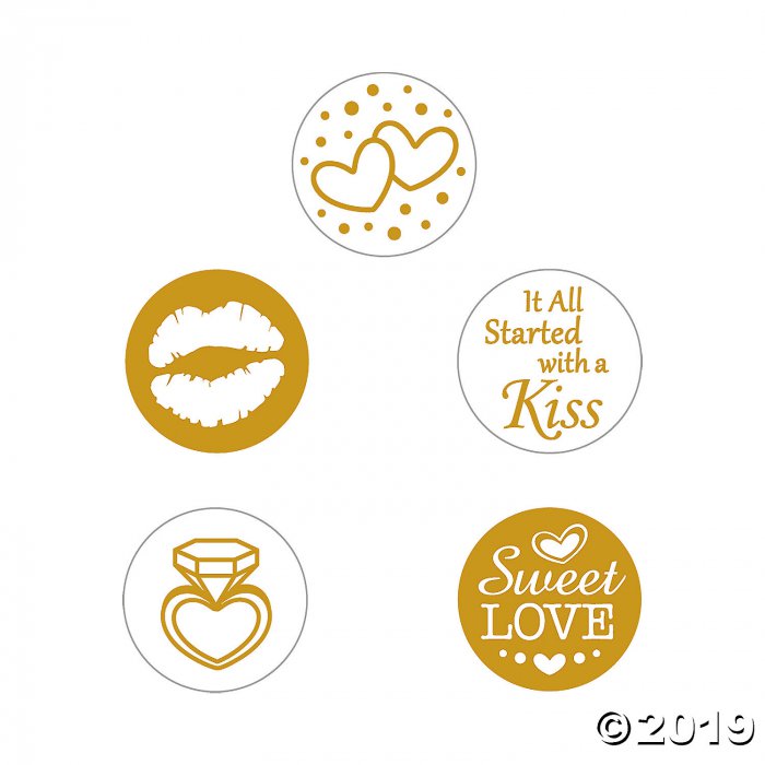Gold & White Stickers for Hershey's® Kisses® (60 Piece(s))