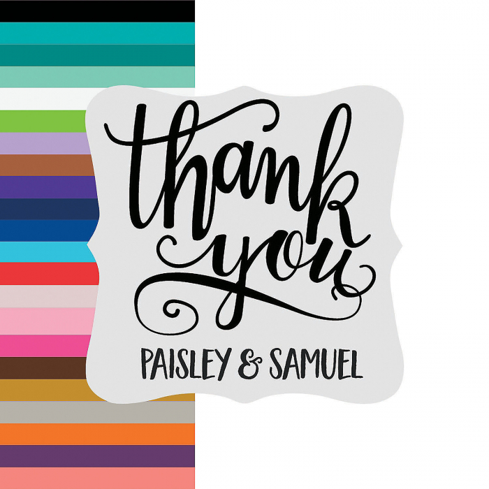Personalized Ornate Die Cut Thank You Stickers (144 Piece(s))