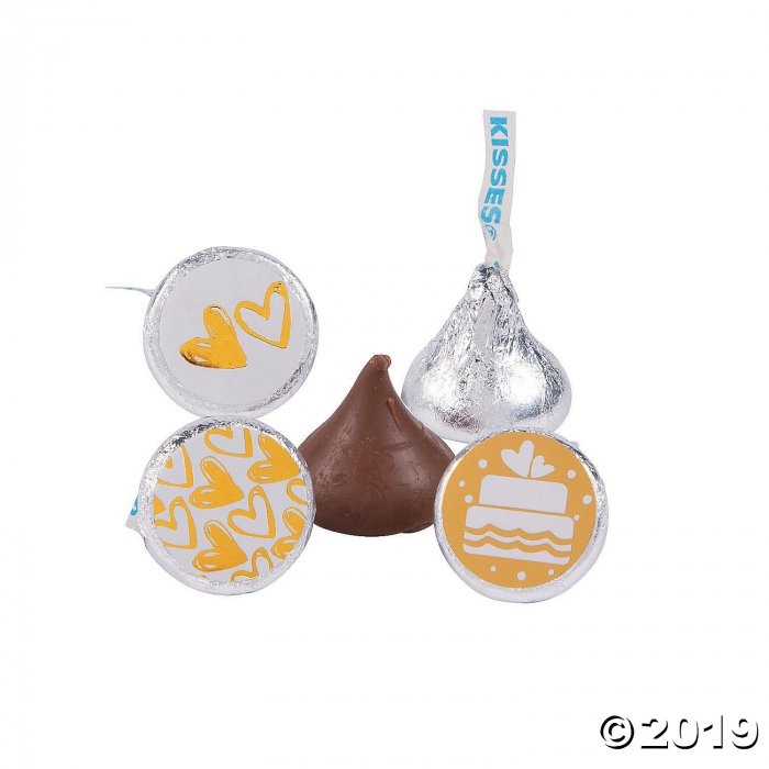 Hearts Gold Foil Hershey's® Kisses® Stickers (100 Piece(s))