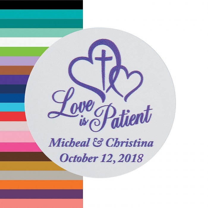 Love is Patient Wedding Personalized Stickers (144 Piece(s))