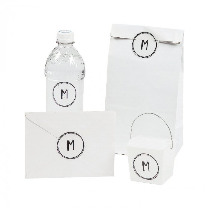 Monogrammed Clear Favor Stickers (144 Piece(s))