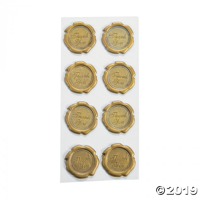 Gold Wax Thank You Stickers (100 Piece(s))