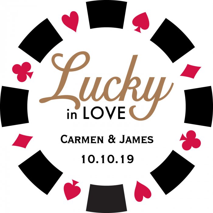 Personalized Lucky In Love Favor Stickers (144 Piece(s))