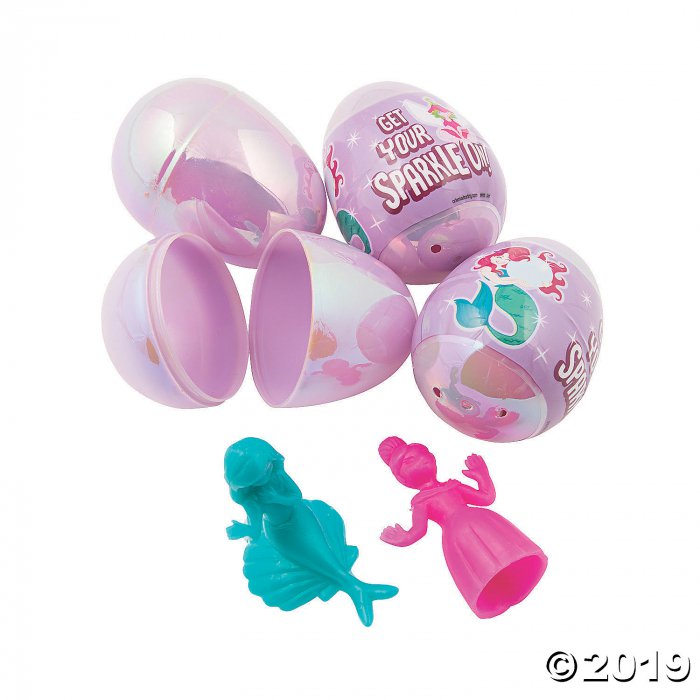 Glitter Fantasy Toy-Filled Plastic Easter Eggs - 12 Pc. (Per Dozen)