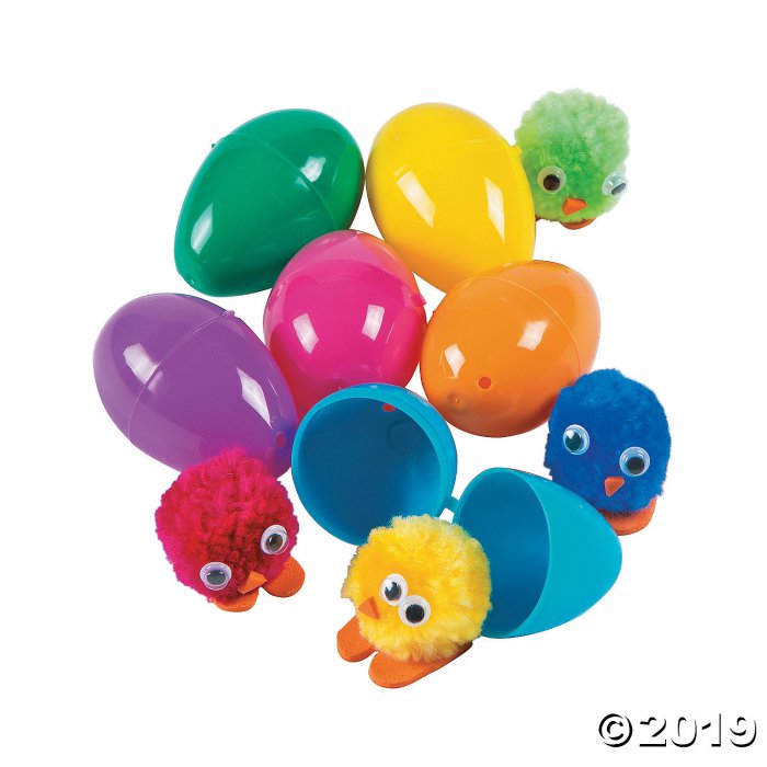 Chick-Filled Plastic Easter Eggs - 24 Pc.