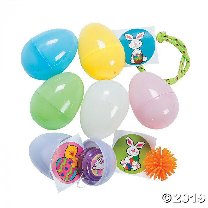 Toy-Filled Pastel Plastic Easter Eggs - 24 Pc.