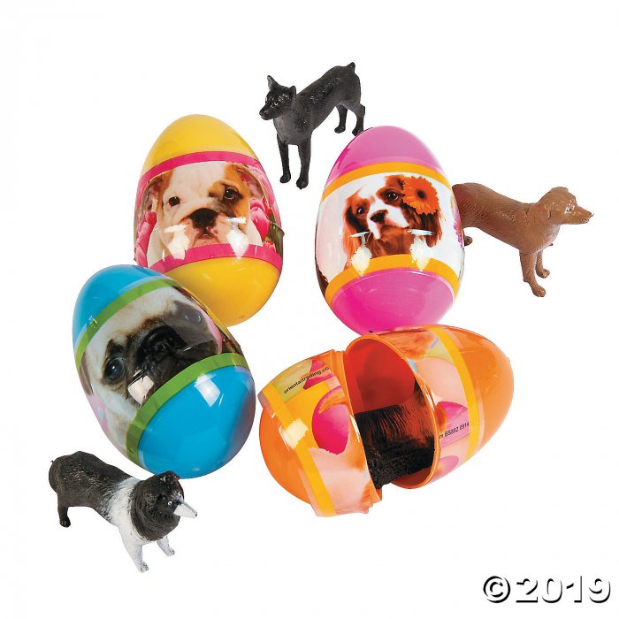 Puppy-Filled Plastic Easter Eggs - 12 Pc. (Per Dozen)