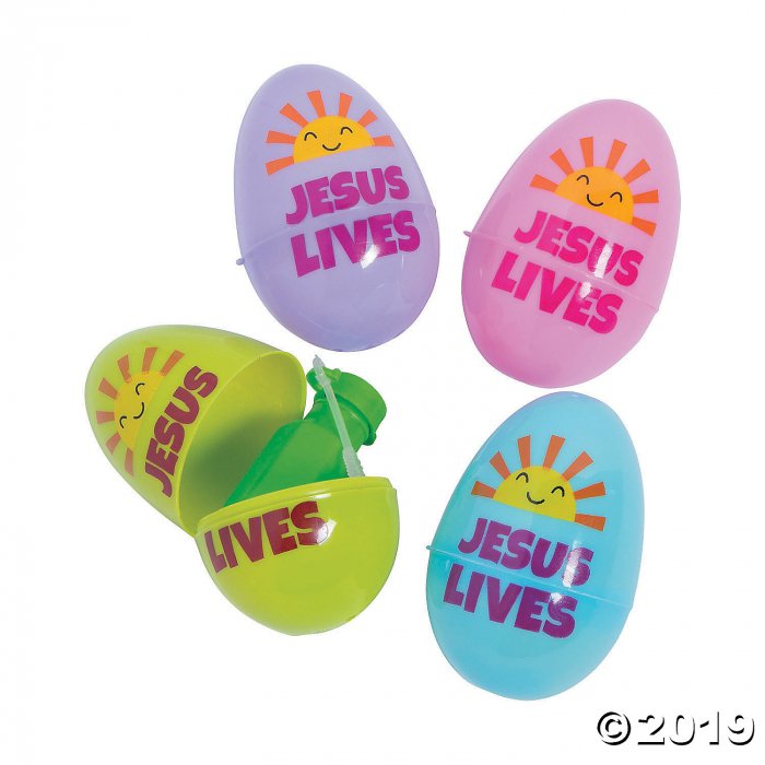 Jumbo Bubble Bottle-Filled Religious Easter Eggs - 24 Pc.