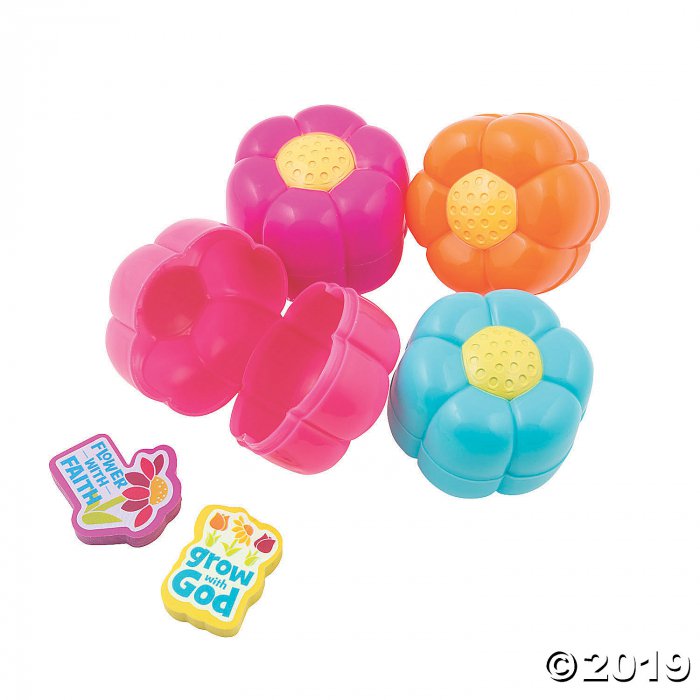 Flower Eraser-Filled Easter Eggs - 12 Pc. (Per Dozen)