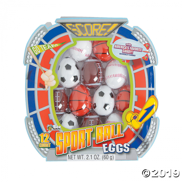 Bee® Candy-Filled Sport Ball Plastic Easter Eggs - 12 Pc. (Per Dozen)