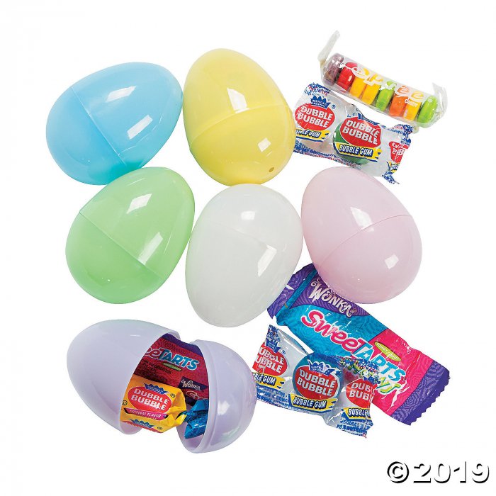 Candy-Filled Pastel Plastic Easter Eggs - 24 Pc.