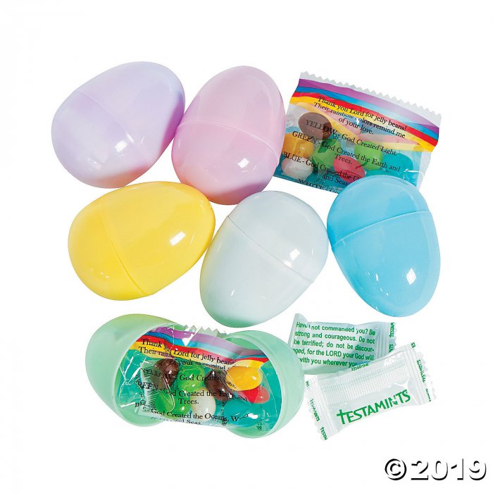 Religious Candy-Filled Pastel Plastic Easter Eggs - 24 Pc.