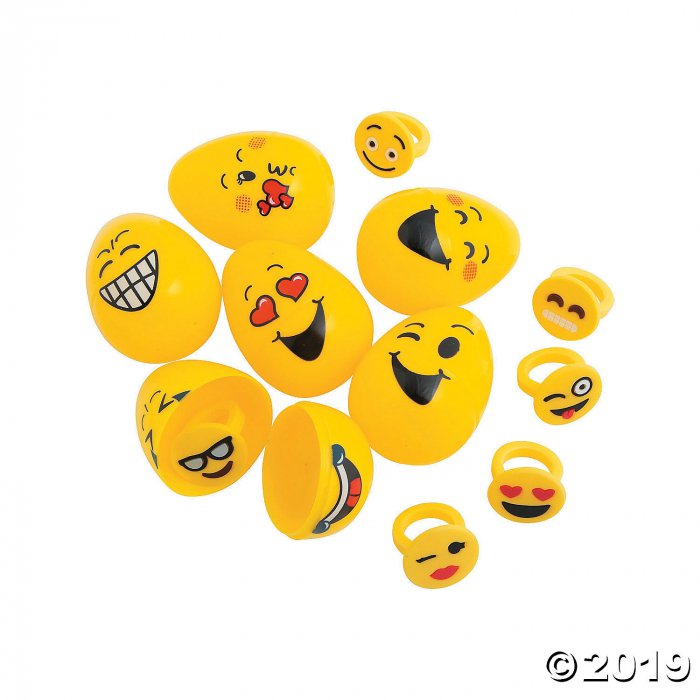 Emoji Ring-Filled Easter Eggs - 12 Pc. (Per Dozen)