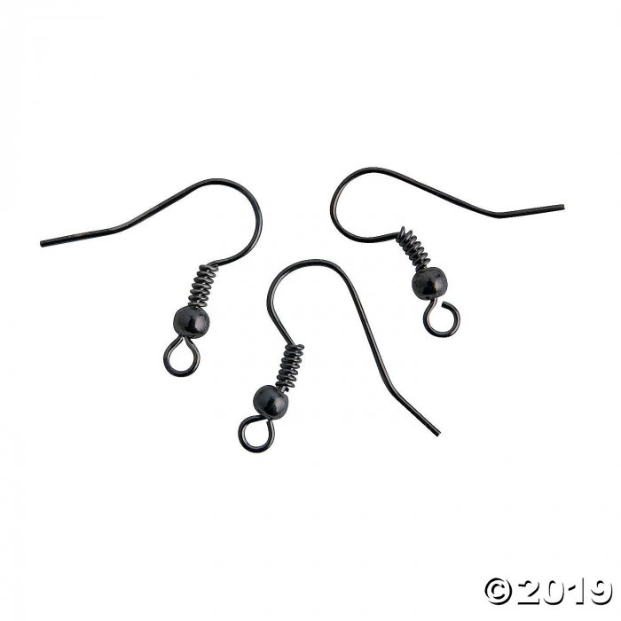 Black Fishhook Earring Wires (24 Piece(s))