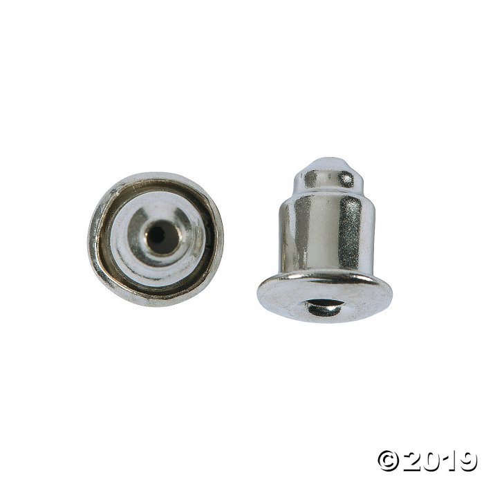 Silvertone Bullet Clutch Earring Stoppers (300 Piece(s))