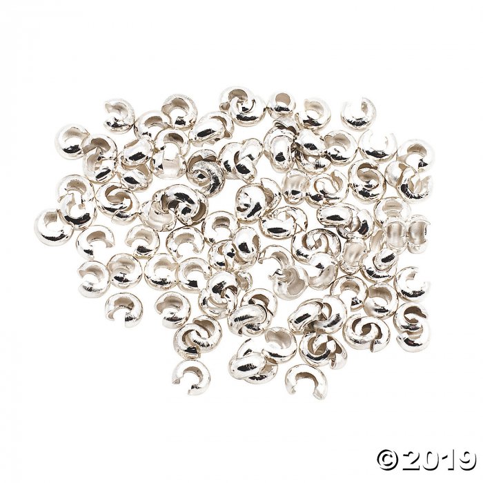 Silvertone Metal Crimp Covers (100 Piece(s))