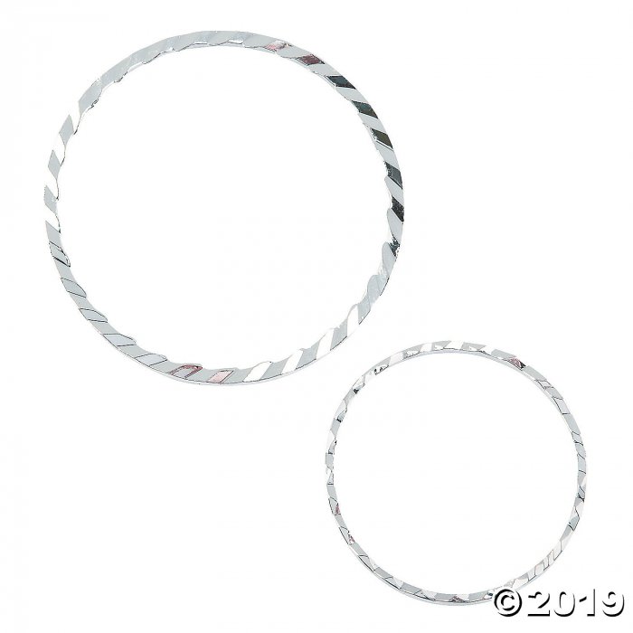 Silvertone Textured Wire Rings (Per Dozen)
