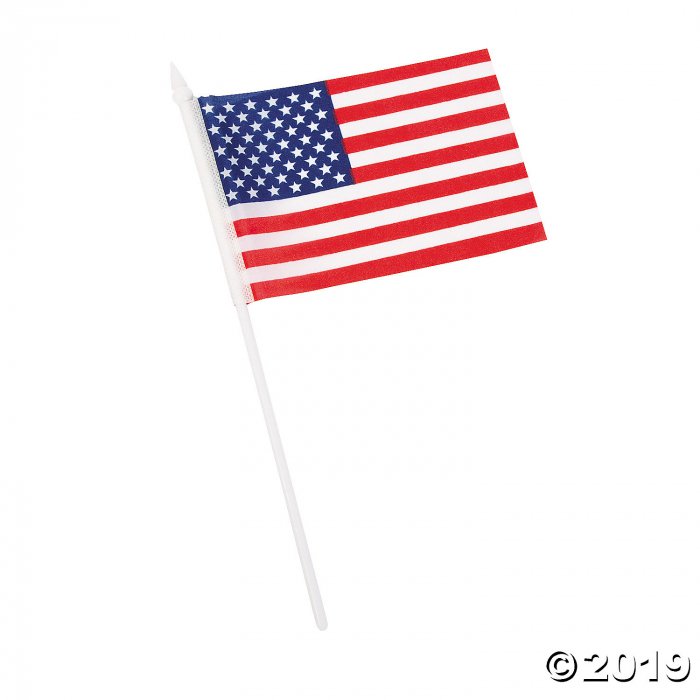 Small American Flags on Plastic Sticks - 6" x 4 (Per Dozen)