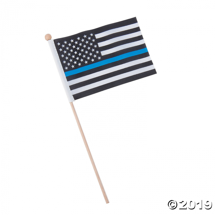 Thin Blue Line Small Flags (Per Dozen) Thin Blue Line Small Flags (Per Dozen)