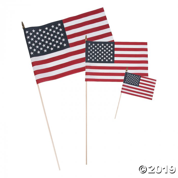 Bulk American Flags with Display (240 Piece(s))