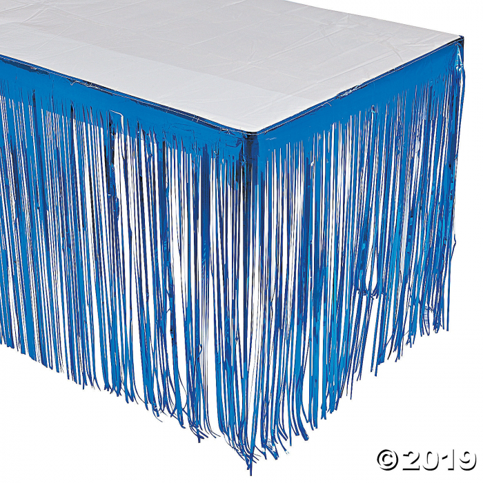 Blue Fringe Table Skirt (1 Piece(s))