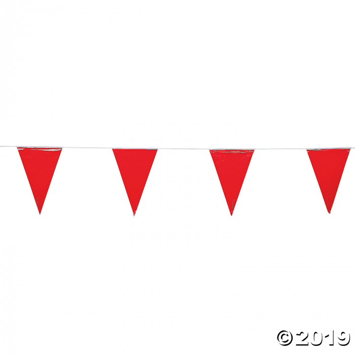 Red Plastic Pennant Banner