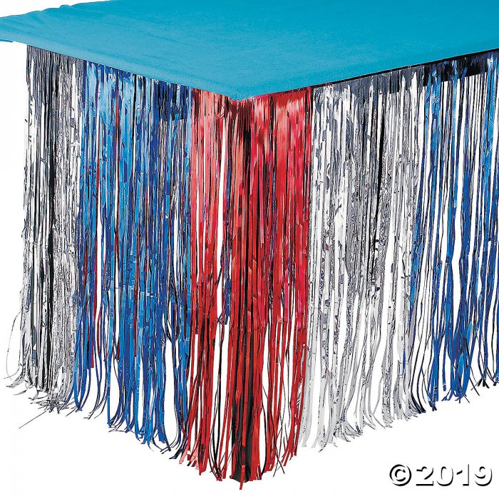 Foil Patriotic Fringe Table Skirt (1 Piece(s))