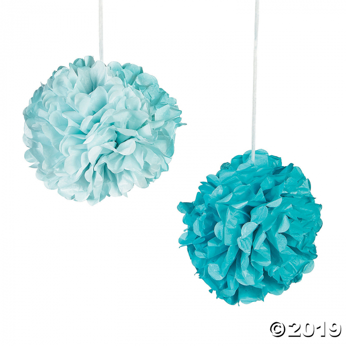 Sea Glass Tissue Paper Pom-Pom Decorations with Grommet (1 Set(s))