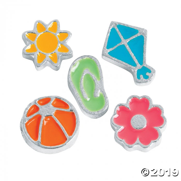 Silvertone Summer Fun Floating Charms (5 Piece(s))