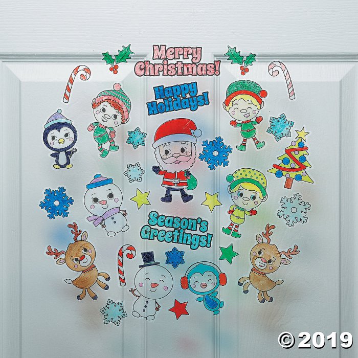 Color Your Own Christmas Window Clings (24 Piece(s))