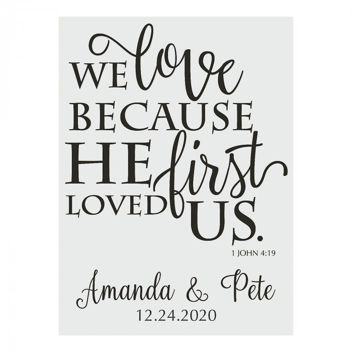 Personalized He Loved Us First Wedding Cling (1 Piece(s))