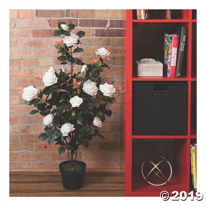 Vickerman 45" Artificial Yellow Rose Plant in Pot (1 Piece(s))
