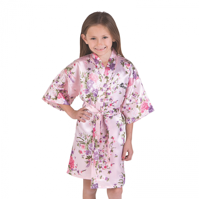 Personalized Child's Flower Girl Pink Floral Robe (1 Piece(s))