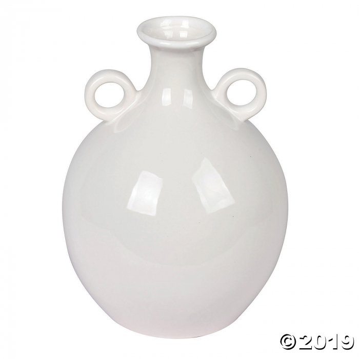 Vickerman 10" Light Gray Ceramic Pot with Handles (1 Piece(s))