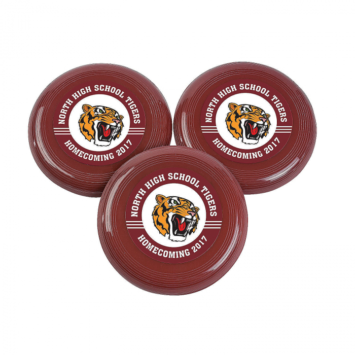 Burgundy Team Spirit Custom Photo Mini Flying Disks (72 Piece(s))